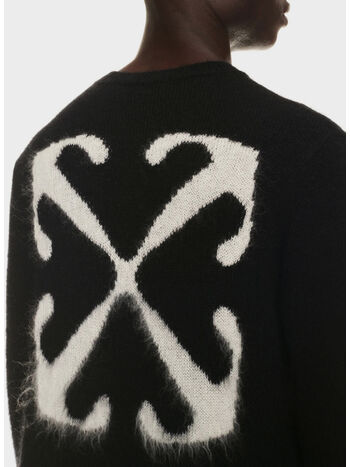 MAGLIONE MOHAIR ARROW KNIT CREWNECK, 1061 BLACK BEIGE, small