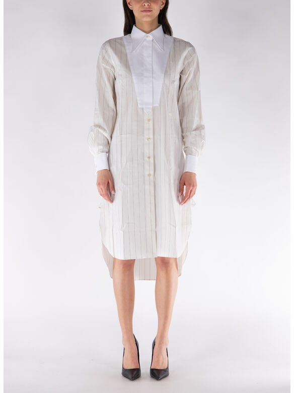 ABITO RISE CAMICIA, 100 IVORY STRIPE & WHITE, medium
