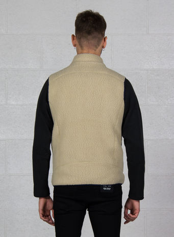 GIUBBOTTO SMANICATO RETRO PILE FLEECE, ELCAPKHAKI, small