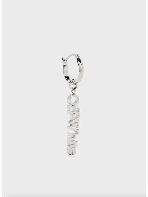 ORECCHINI HOOP LOGO MONO, 7200 SILVER, medium