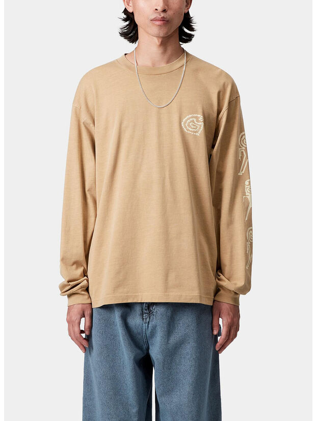 T-SHIRT L/S TERRESTRIAL, 0TLPG DUSTY H BROWN/NATURAL, large