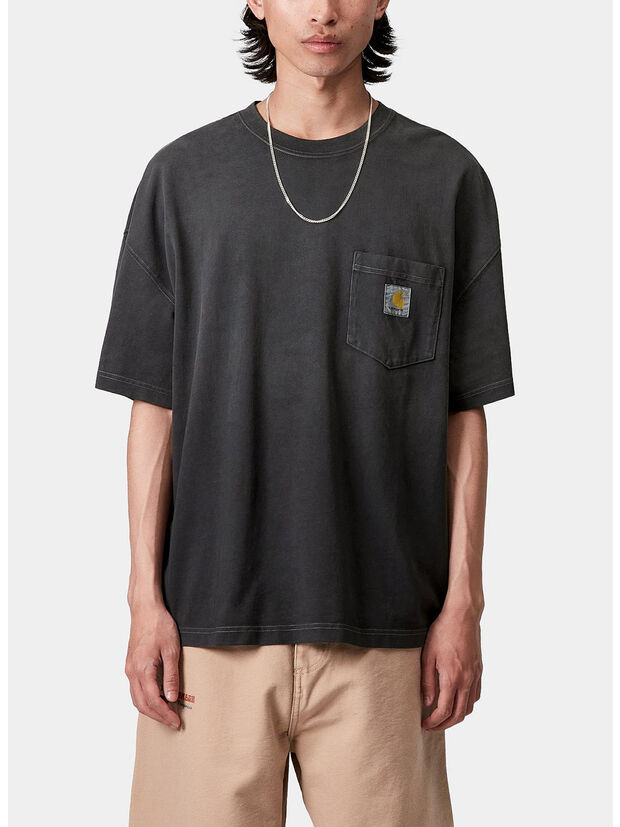 T-SHIRT S/S HUDSON POCKET, 895F BLACK CHALK WASH, large
