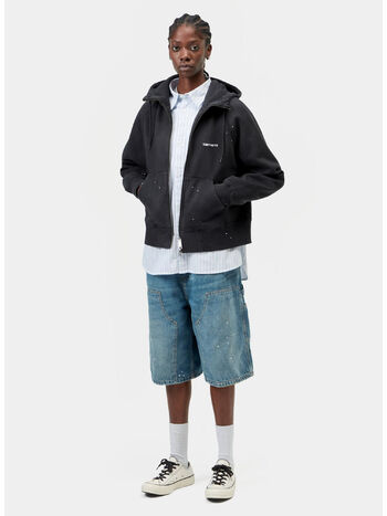 FELPA HOODED PAINTER JACKET, 89EJ Black, destroy wash, splatter, small