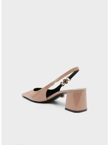 SANDALO SLING BACK T 55 PATENT CALF LEATHER, 1PS0V BLUSH VERSACE GOLD, small