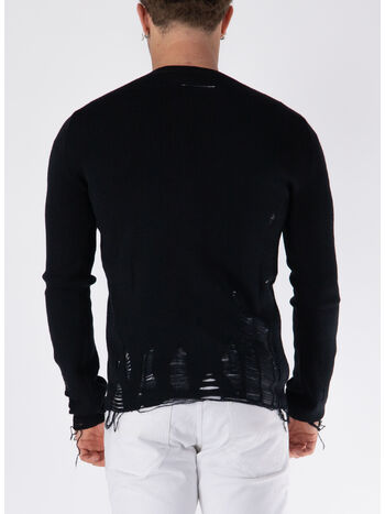 CARDIGAN DISTRESSED CON SCOLLO A V, , small