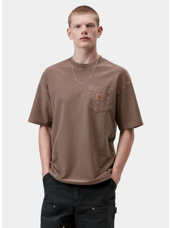 T-SHIRT LOOSE POCKET, 47GD Tobacco, garment dyed, medium