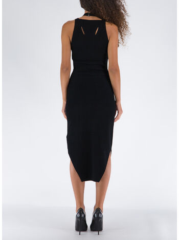 ABITO LOCK SLIT DRESS, BLACK/NAVY, small