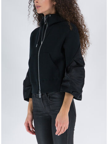 FELPA SPONGE SWEAT X NYLON TWILL, 001 BLACK, small