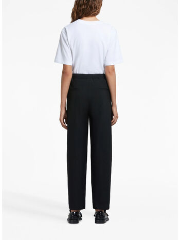 PANTALONI CROP IN FRESCO LANA CON COULISSE, 00N99, small