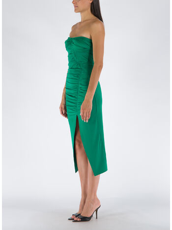 ABITO BRIGHT GREEN JERSEY STRAPLESS RUCHED, BRIGHT GREEN, small