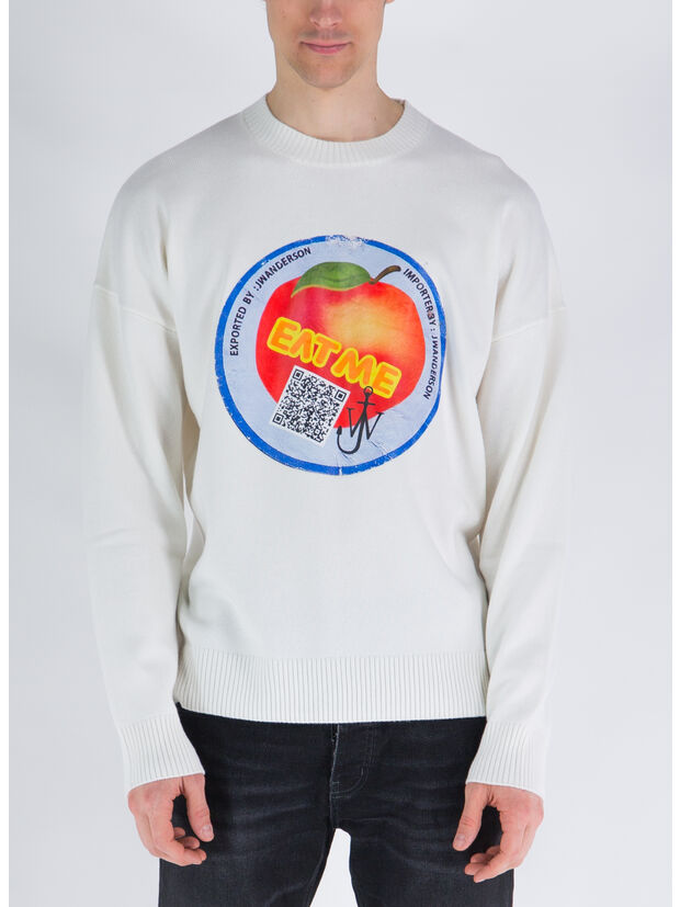 PULLOVER EAT ME CREWNECK JUMPER, 001 WHITE, large