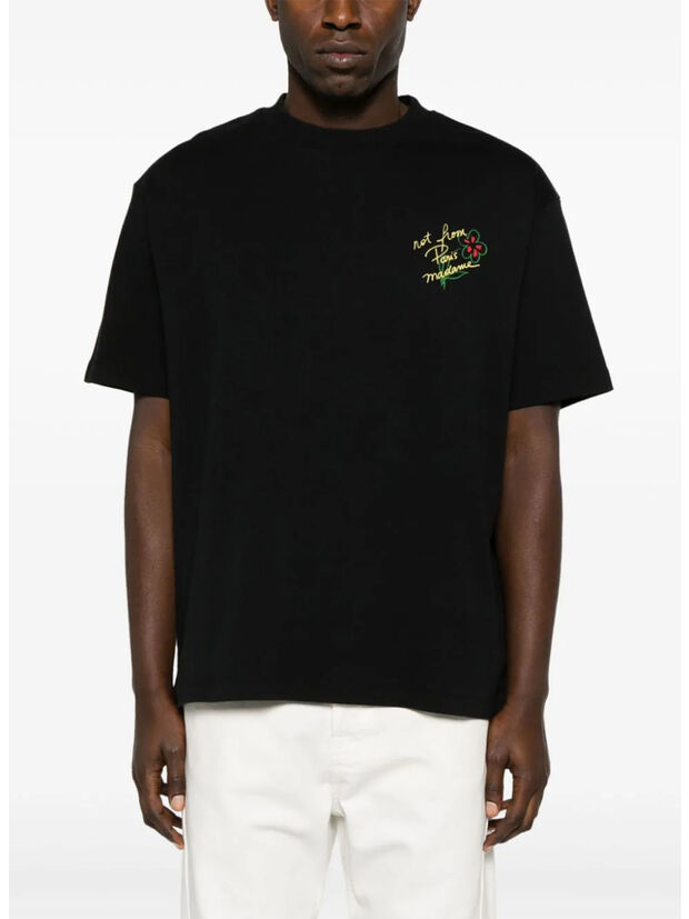 T-SHIRT SLOGAN ESQUISSE, BL BLACK, large