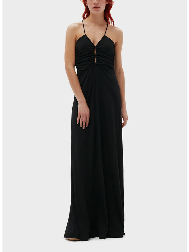 ABITO LUNGO SHINY CREPE, 099 BLACK, large