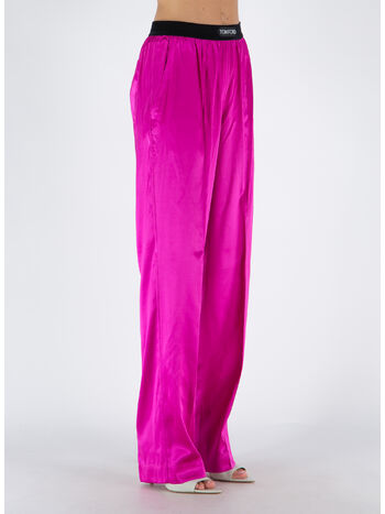 PANTALONE STRETCH SILK SATIN, DP750 HOT PINK, small