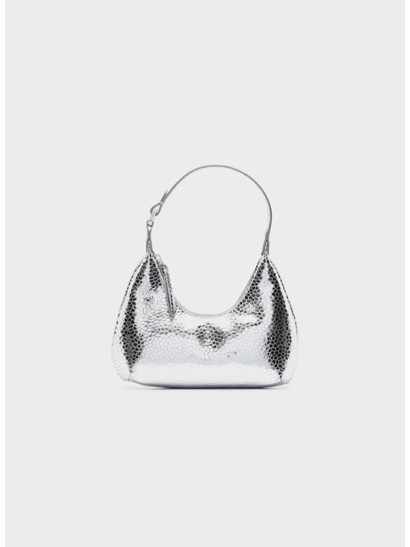 BORSA BABY SILVER FLAGSTONE LEATHER, SV SILVER, medium