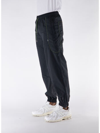 PANTALONE TRACK PIPPING, BLACK/GREEN, small