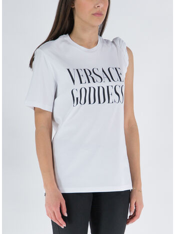 T-SHIRT STAMPA GODDES, 1W000 BIANCO OTTICO, small