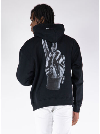 FELPA HOODIE PEACE, P401 BLACK + TEACH PEACE PRINT, small