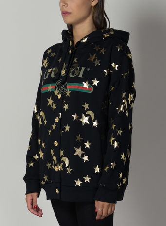 FELPA CON STAMPA STELLE E LUNA, 1082BLACKMULTI, small