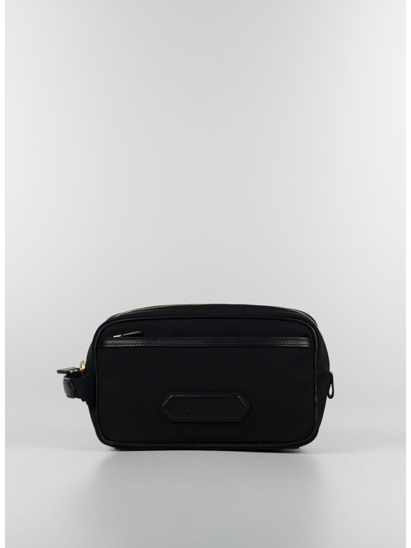 BEAUTY CASE LEATHER NYLON SMALL, U9000 BLACK, medium