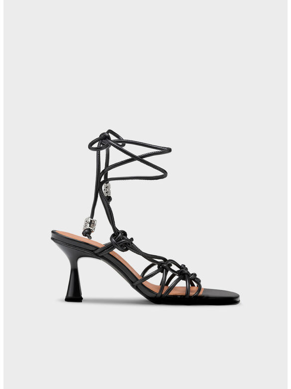 SANDALO KNOTS HIGH HEEL, 099 BLACK, medium