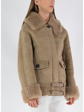 GIACCA SHEARLING, DP199 NUDE, small