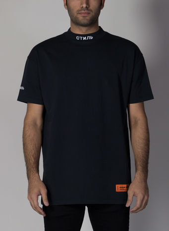 T-SHIRT TURTLENECK SS CTNMB, BLACK/WHITE, small