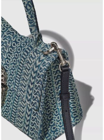 BORSA TOP HANDLE THE WASHED MONOGRAM DENIM ST. MARC, 473 SUN FADED DENIM, small