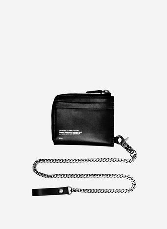 PORTAFOGLIO LOGO CHAIN, BLACK/WHITE, small