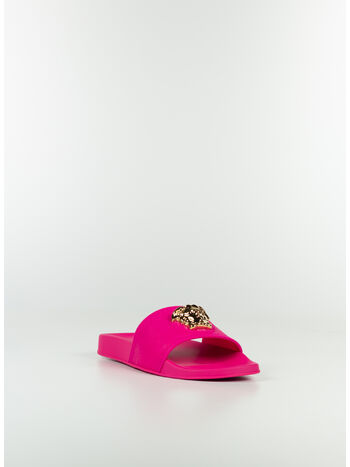 CIABATTA GOMMA CON MEDUSA, 1P86V FUXIA/ORO VERSACE, small