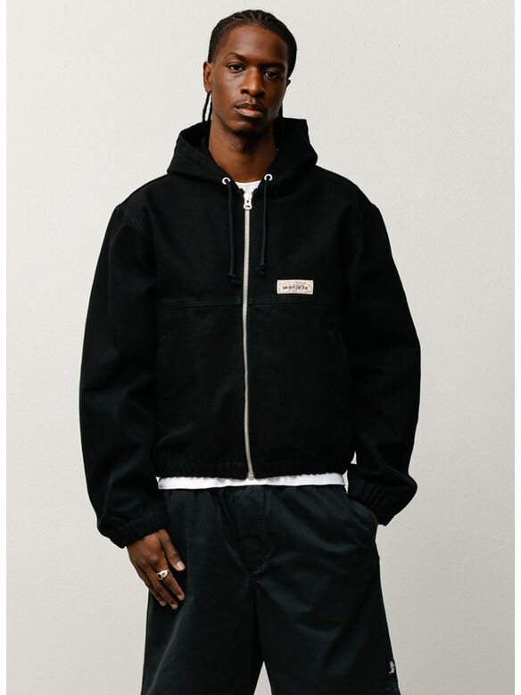 WORK JACKET UNLINED CANVAS, 0001 BLACK, medium