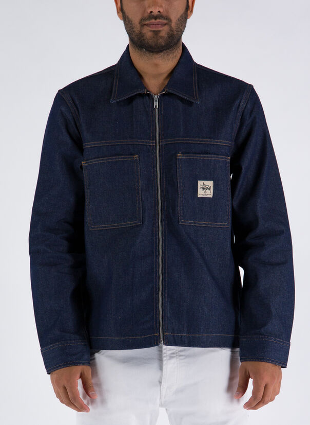 CAMICIA DENIM ZIP UP WORK, INDIGOINDIGO, large