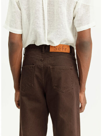JEANS WIDE CUT, WASHED BROWN, small