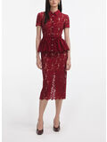 ABITO MIDI BURGUNDY LACE PEPLUM, BURGUNDY, thumb
