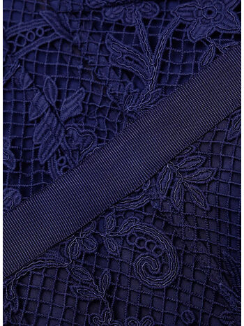 ABITO MIDI IN PIZZO, NAVY, small