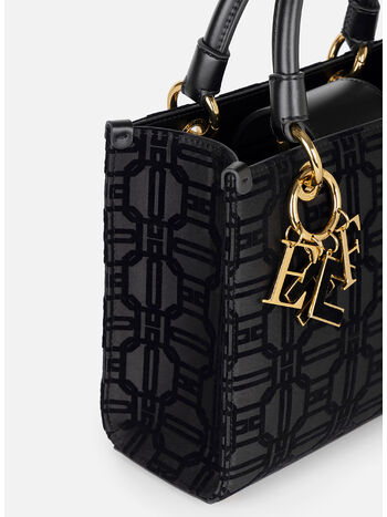 BORSA TOTE CON LOGO, 110 NERO, small