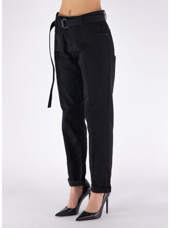PANTALONE BOYFRIEND FIT BELT, LB999 BLACK, small
