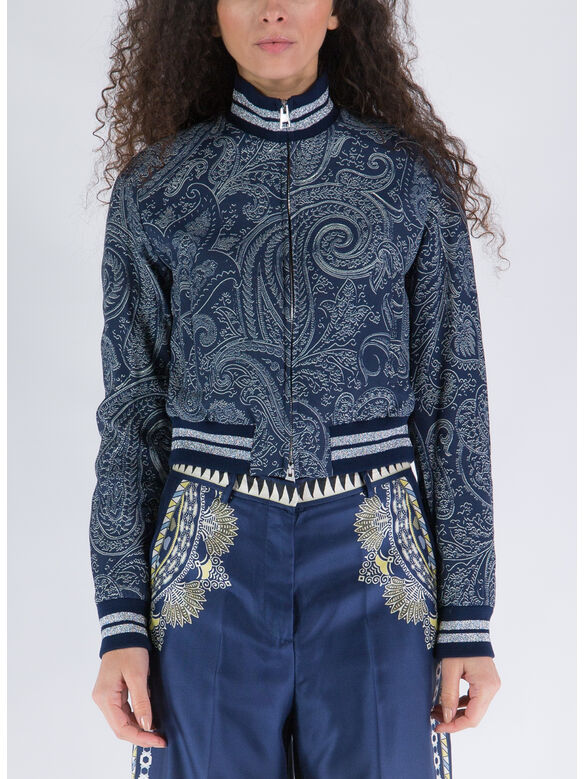 GIACCA BOMBER PAISLEY, 200 BLU, medium