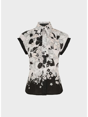 CAMICIA POP SHORTSLEEVE, IBF IVORY BLACK FLORAL, small
