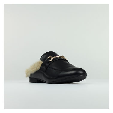 SLIPPER, BLACKLEATHER, small