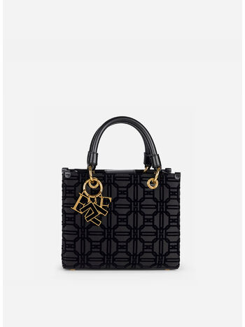 BORSA TOTE CON LOGO, 110 NERO, small