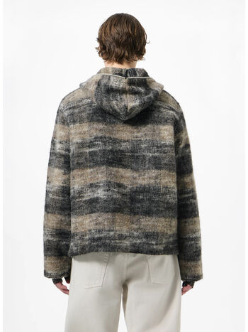 FULL ZIP HOOD, NIGHT WOODS CHHECK LOFTY WOOL, small