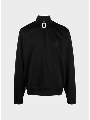 FELPA ANCHOR MEZZA ZIP, 999 BLACK, small