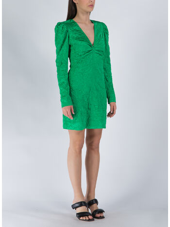 ABITO CRINKLED SATIN MINI DRESS, 767 BRIGHT GREEN, small