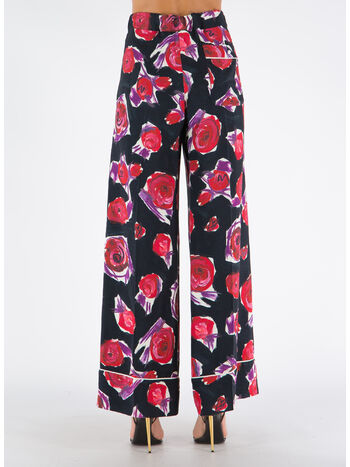 PANTALONI CROPPED CON STAMPA FLOWERS, , small