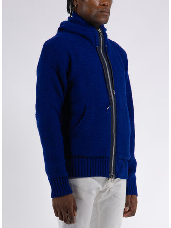 MAGLIONE KNIT BLOUSON, 401 BLUE, small