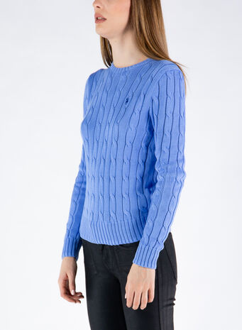 MAGLIONE A TRECCE, 091HARBORISLANDBLUE, small