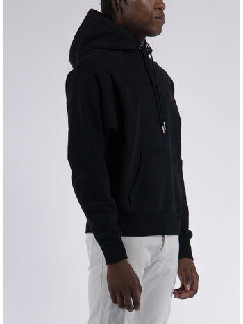 FELPA CON CAPPUCCIO AMI DE COEUR, 001 WOOL TRICOTINE BLACK, small