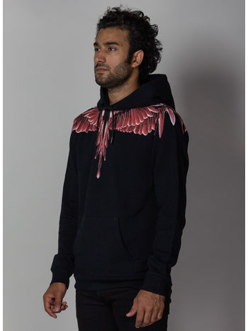 FELPA RED GHOST WINGS HOODIE, BLACK/MULTI, small