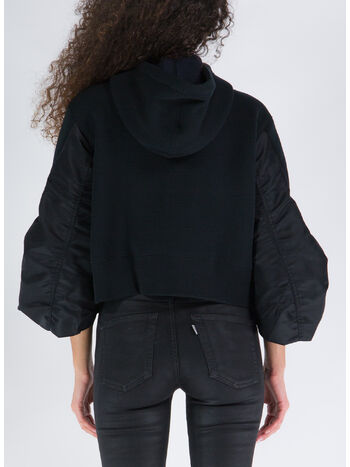 FELPA SPONGE SWEAT X NYLON TWILL, 001 BLACK, small